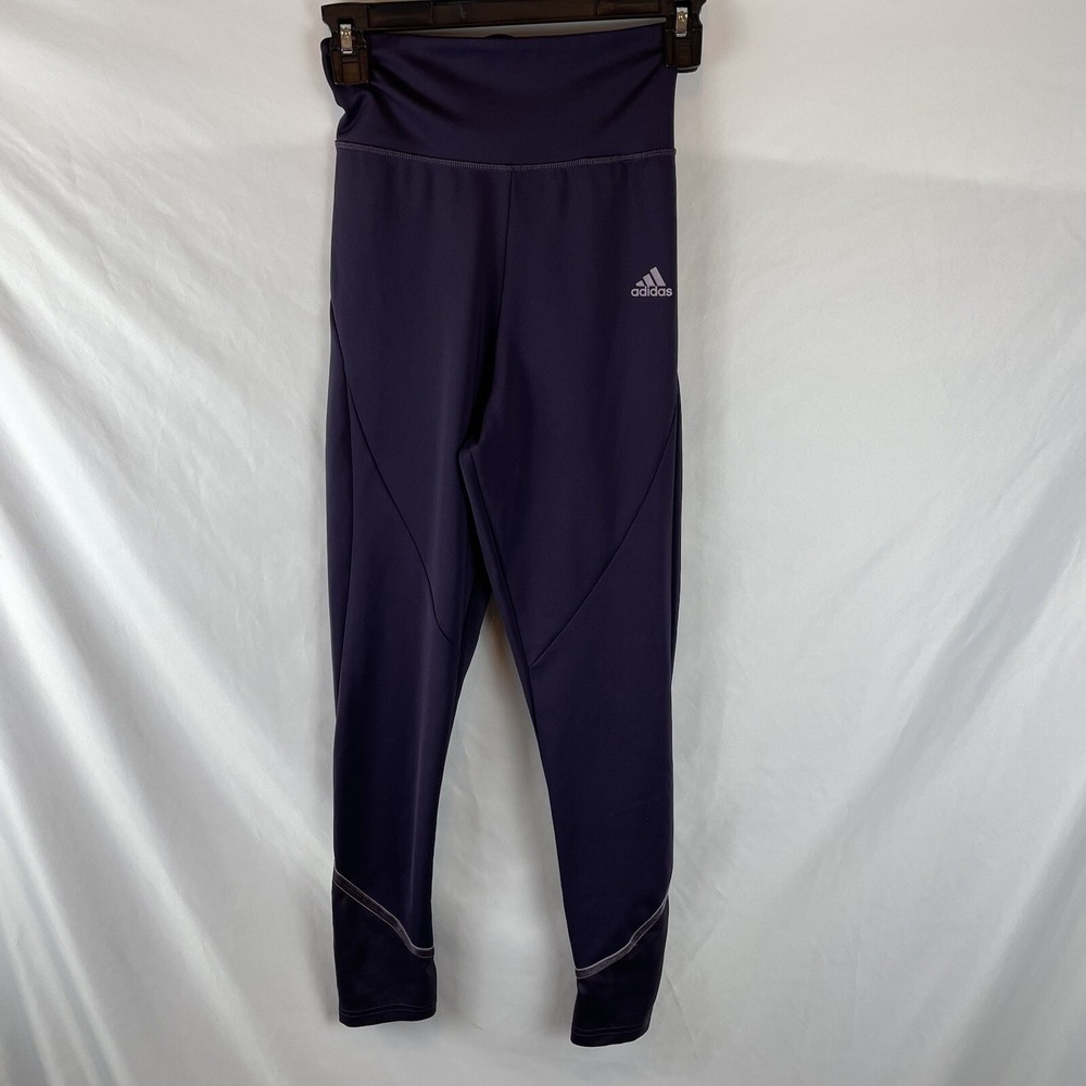 Womens Adidas Aeroready Purple Athletic High Waist Leggings Size XS